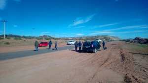 Corte de desocupados sobre Ruta 6, en Rincón de los Sauces