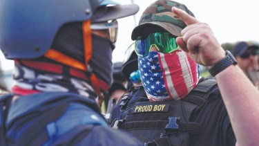 Joe Biggs, líder de los Proud Boys, aliados de Trump.  