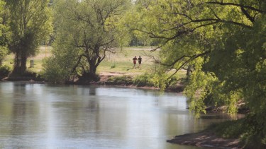 Sectores prohibidos frente al brazo del Limay en la isla 132 serán habilitados para los bañistas este verano. Foto Oscar Livera 