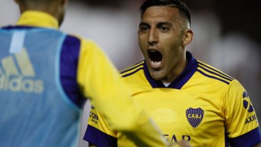 Ábila marcó el gol del triunfo de Boca sobre Lanús en la primera fecha de la Copa. 