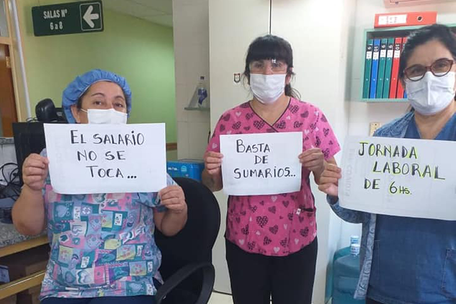 Trabajadores repudian el sumario de sus compañeros. Foto: Facebook ATE-Hospital-Centenario