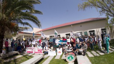 El plenario fue presidido por la doctora Andrea Prieto, actual presidenta de la Asociación de Técnicos y Profesionales. Foto: Marcelo Ochoa.