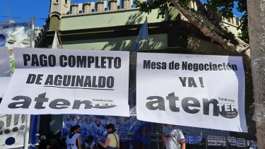 El sindicato de los docentes montó una intervención en Casa de Gobierno. Foto: gentileza.