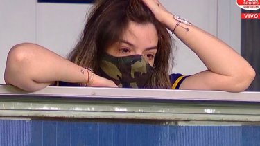 Dalma estuvo en el palco de Diego. 