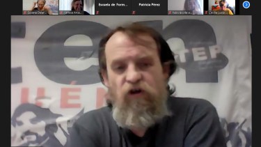 Guagliardo durente el encuentro virtual de ATEN. Foto: Twitter @GuagliardoOK