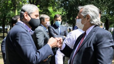 Con el presidente, en pandemia e inaugurando obra pública en Avellaneda. 