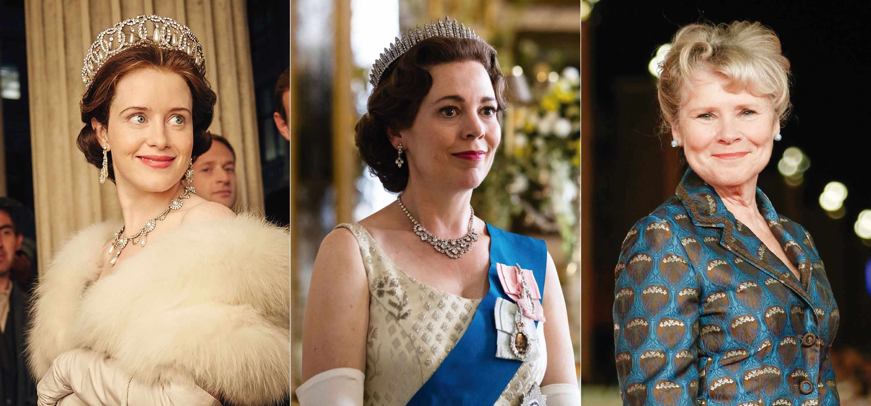 Una reina, tres actrices: Claire Foy, Olivia Colman e Imelda Staunton interpretan en distintas temporadas a Isabel II de Inglaterra. 