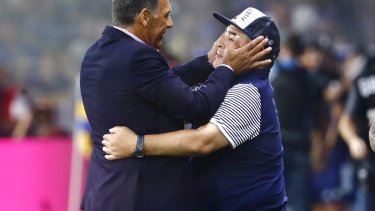 Miguel Russo, entrenador de Boca, fue compañero de Maradona en la selección.