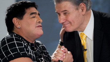 Víctor Hugo realizó notables relatos  en la carrera de Diego Maradona. 