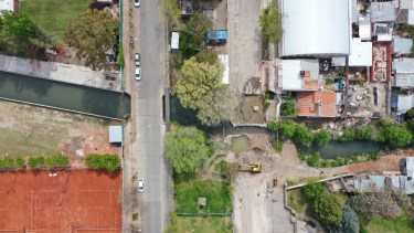 Trabajos en la Olascoaga, a la altura del arroyo Durán (gentileza)