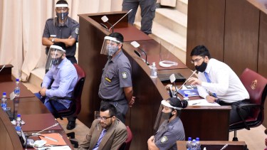 La defensa de Escobar anticipó que el imputado hará mañana uso de la palabra. Es la primera vez en todo el proceso que hablará. Foto Florencia Salto.