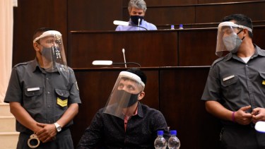 Alfredo Escobar, en la primera audiencia del juicio por jurados por el femicidio de Cielo López. (Florencia Salto)