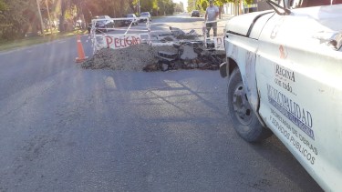 Se completó la primera etapa de construcción de reductores de velocidad en la calle Cipolletti de Regina.