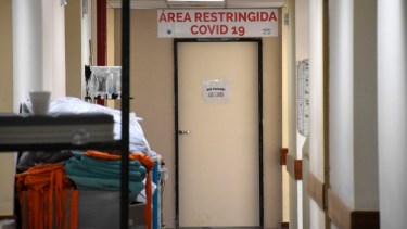 La sala covid del Hospital Heller. Foto: Florencia Salto
