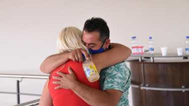 El padre de Cielo y Melisa, al escuchar el veredicto de culpabilidad. (Florencia Salto)