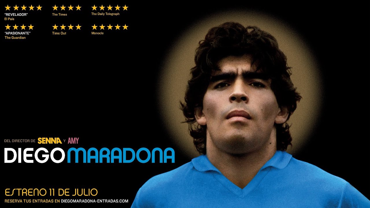 Afiche de la película "Diego Maradona", del director Asif Kapadia, estrenada el año pasado.
