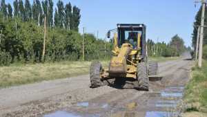 Con maquinas de Vialidad Rionegrina, reparan caminos rurales en Regina