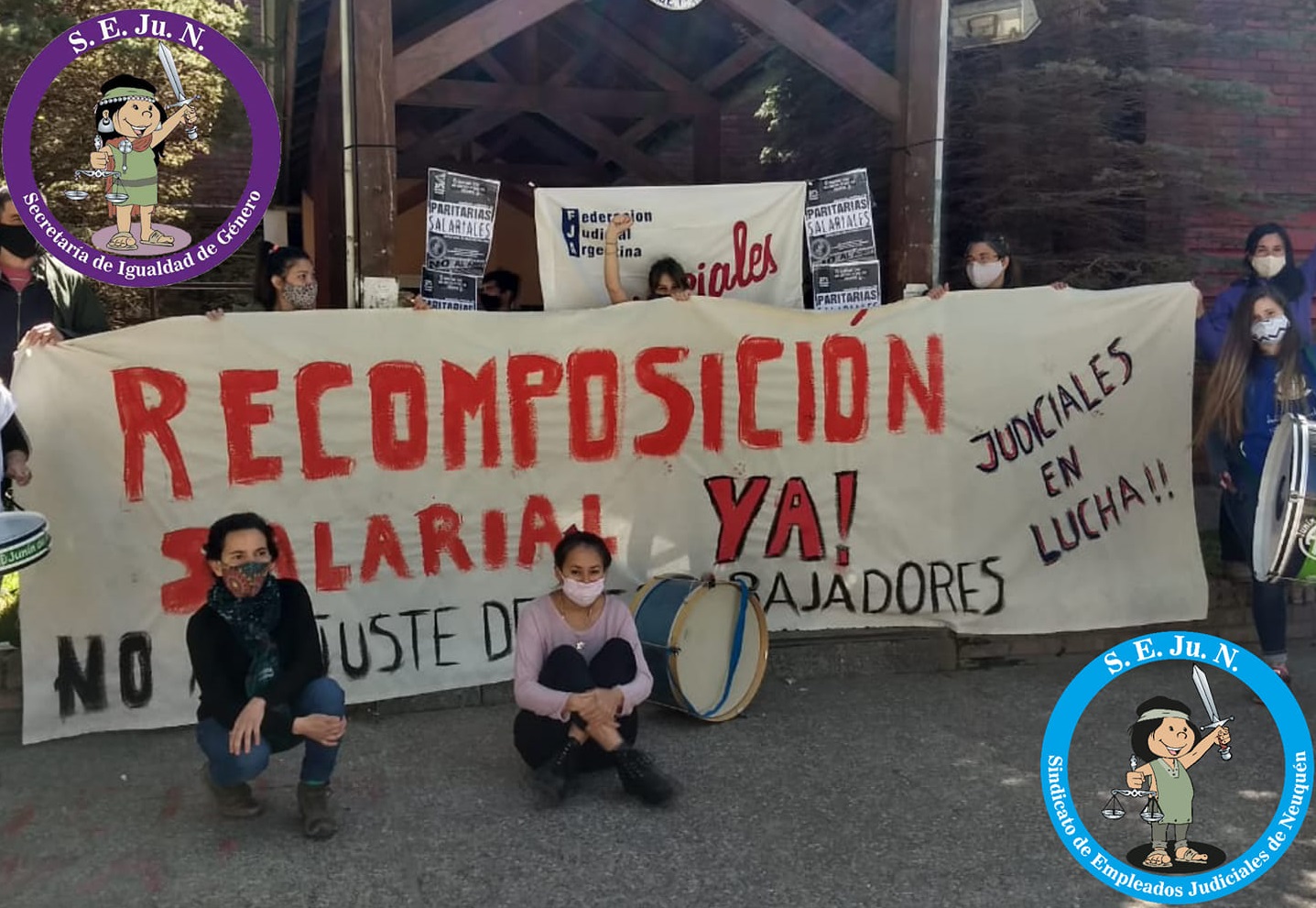 Los empleados del Poder Judicial de Neuquén realizarán hoy una caravana en reclamo por una actualización salarial. (Gentileza: Facebook Sejun):
