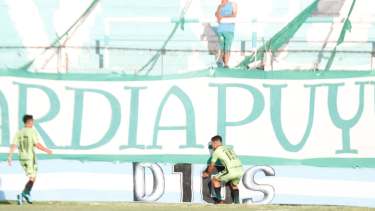 Diego Aguirre y un festejo que quedará en la memoria. Foto: Daniel Arias. 