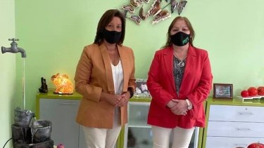 El pasado lunes, Yahuar recibió a Carreras en el municipio de Los Menucos. Foto: Gentileza. 