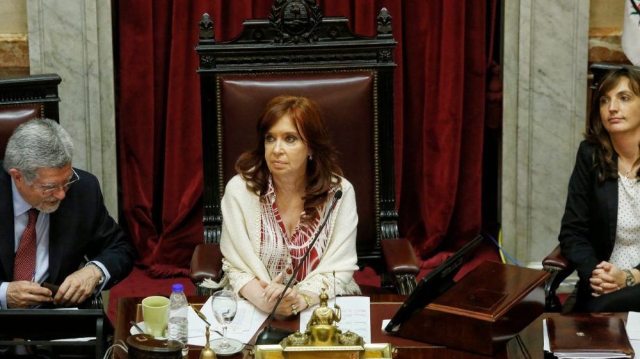 La titular del Senado, la vicepresidenta Cristina Fernández. 