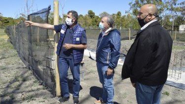 Pesatti visitó el predio donde se iniciaron los trabajos. Fotos: gentileza.