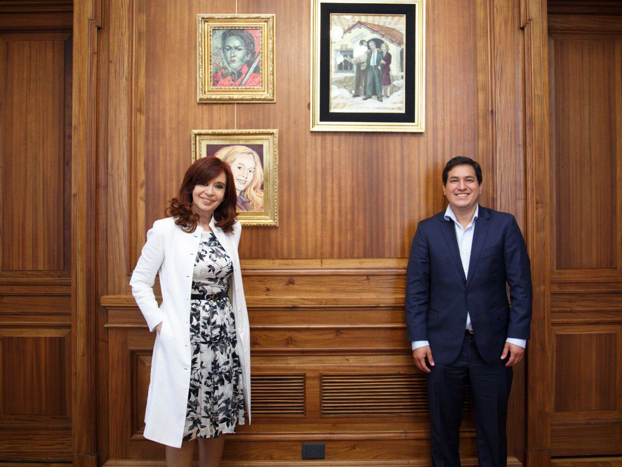 CFK junto a Arauz, candidato del expresidente Correa.