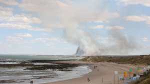 Las Grutas: Incendio en una zona cercana a la playa El Buque, al sur de Piedras Coloradas