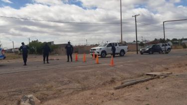 Hubo un gran control en la ruta nacional 23 y en el acceso a Ramos Mexía. Foto: José Mellado.
