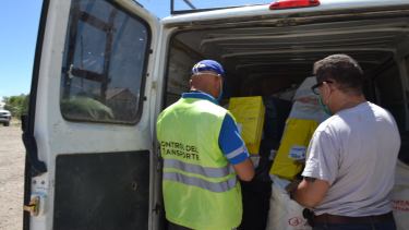 Personal de la CNRT y policial realizó los primeros controles en Jacobacci. Foto: gentileza. 
