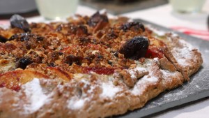 Tarta de duraznos al rum