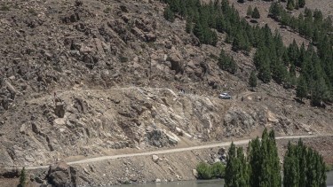 Los trabajos de voladuras en la ruta a Andacollo fueron  para ampliar el camino, para después asfaltarlo. Foto: Gentileza Ricardo Kleine Samson.