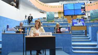 Diciembre del 2020. El informe anual de la Defensora del Pueblo, Adriana Santagatti, que asumió en el 2017. Cumple diez años en junio en el organismo, pues inicialmente fue Adjunta. Foto: Marcelo Ochoa