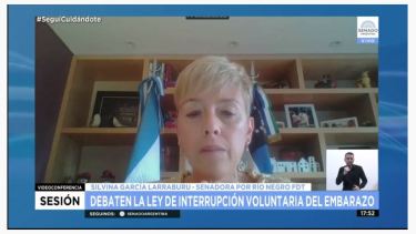 García Larraburu intervino y adelantó su voto.-