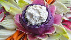 Cremas de legumbres con crudites para un picada bien fresca y colorida