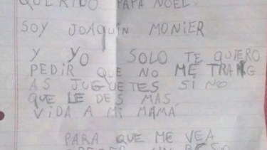 Río Gallegos: le escribió a Papá Noel por «más vida» para su mamá, con cáncer