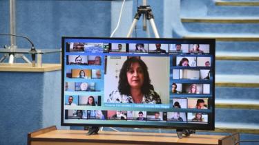 La legisladora oficialista Roxana Fernández, presentó el programa durante la sesión. Foto: gentileza. 