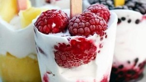 Helados de yogur y fruta