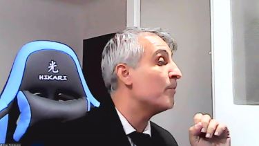 Piedrabuena, durante la audiencia del miércoles, antes de desconectarse.