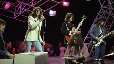 Deep Purple en escena, en 1972, durante la presentación del álbum "Machine Head".