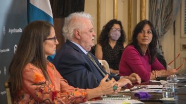 Gómez Alcorta, González García e Ibarra habilitaron hoy el debate en la Cámara Alta. Foto: prensa Gobierno Nacional.-