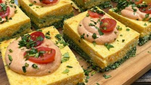 Cuadraditos de zanahoria, espinaca y ricotta