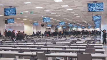 El lugar de 3.000 metros cuadrados donde se lleva adelante el juicio contra 350 supuestos mafiosos de Calabria. 