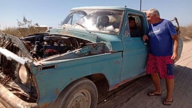 Julió Luis Giorgi se lo cruzó en la ruta y aprovechó para saludarlo y hablar con él. 