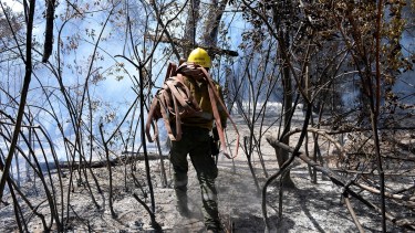 El fuego ya arrasó unas 11.000 hectáreas en Cuesta del Ternero, El Bolsón. Foto: Alfredo Leiva