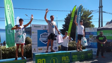 El podio masculino del escape de la isla Huemul: Iodice- paz. Zani. 