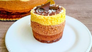Alta torta tres mousses de chocolate