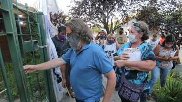 Guagliardo ingresando al ex búnker de Gaido.  Foto: Facebook prensa.aten