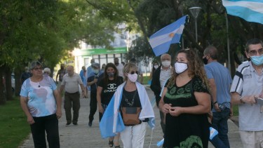 La protesta en Plaza San Martín, Foto: Pablo Leguizamon