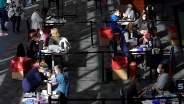 Uno de los hospitales de campaña que montó el gobierno para atender a los enfermos. 